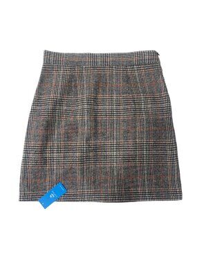 NWT CUPSHE‎ Tweed Plaid Mini Skirt Beige M Preppy Dark Acadamia Cocquette Office